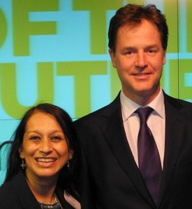 Lopa Patel with Deputy Prime Minister Nick Clegg