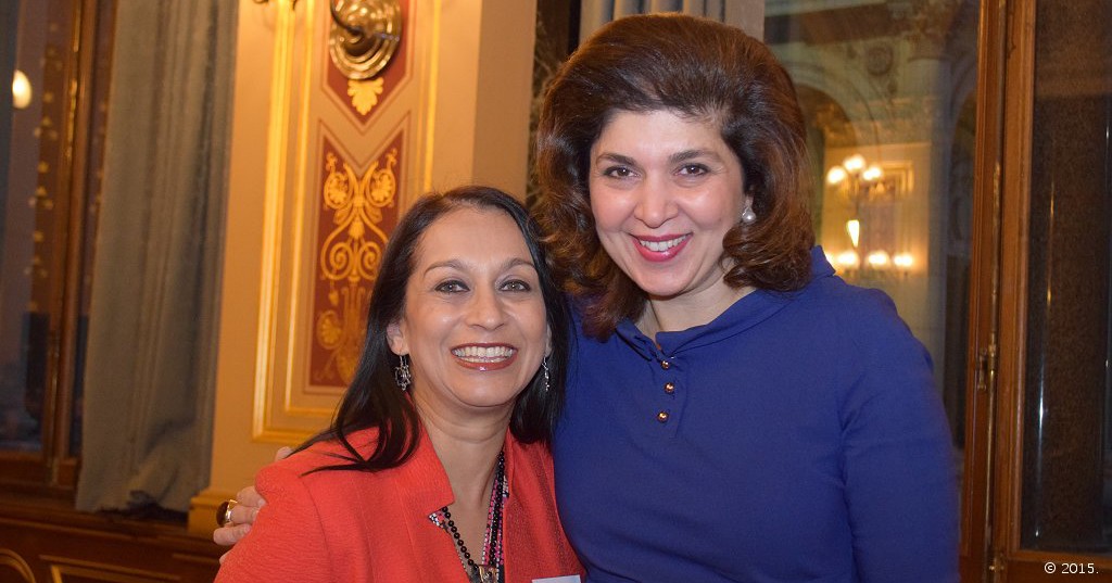 Lopa Patel MBE with Farah Pandith