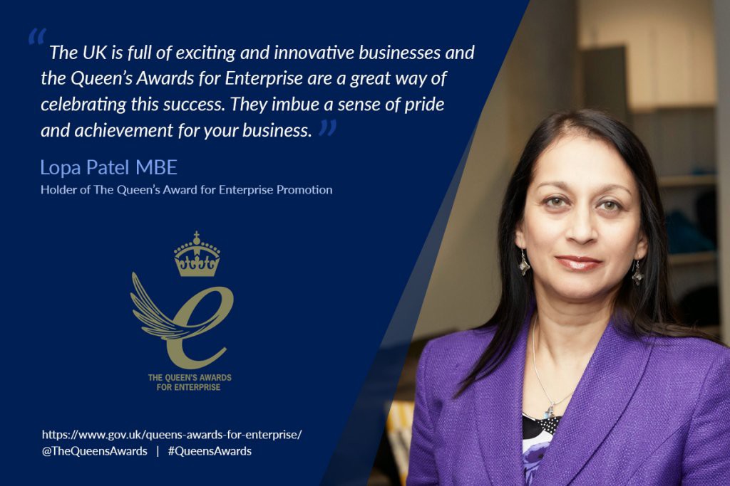 Lopa Patel MBE has been invited to join the Innovation judging panel for The Queen's Awards for Enterprise.