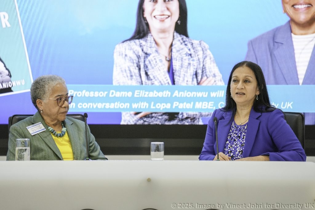 Lopa Patel MBE, Chair, Diversity UK hosts a fireside chat with Dame Elizabeth Anionwu OM DBE