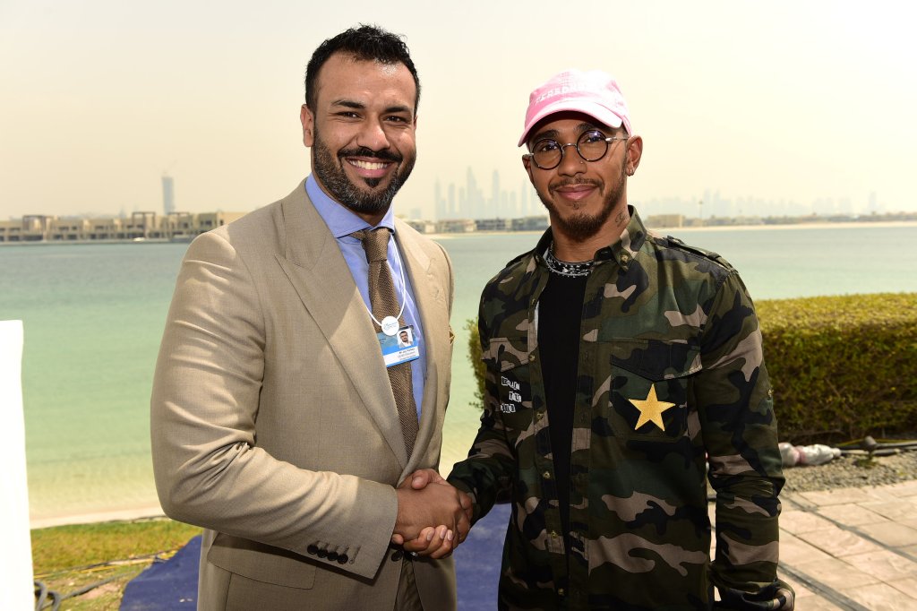 Lewis Hamilton with Jay Varkey at GESF 2018