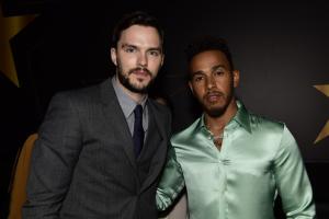 Nicholas Hoult with Lewis Hamilton